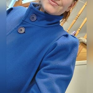 Electre Paris Pure Virgin Wool Coat In Electric Blue.